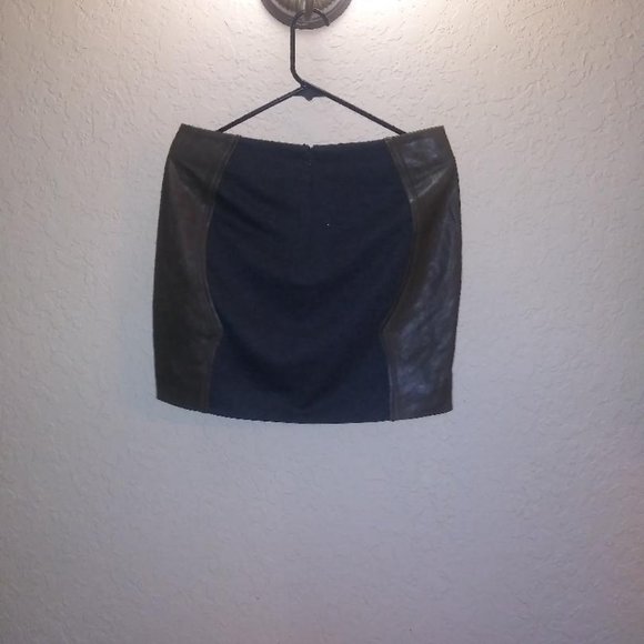1 by O'2nd Womens Leather Mini Skirt (Charcoal) Gray - Picture 2 of 3